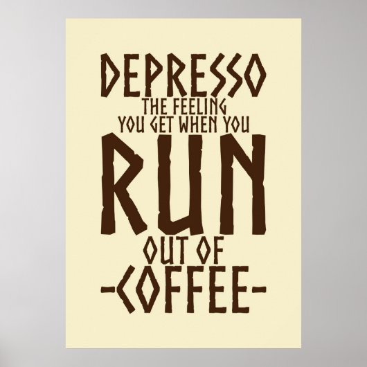 Poster Artwork de café Lover Depresso (Devant)