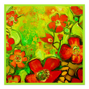 Poster Artwork de fleurs étonnantes et colorées