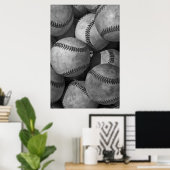 Poster Artwork unique de baseball noir et blanc (Bureau à domicile)