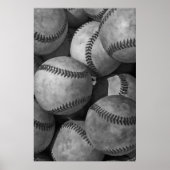 Poster Artwork unique de baseball noir et blanc (Devant)