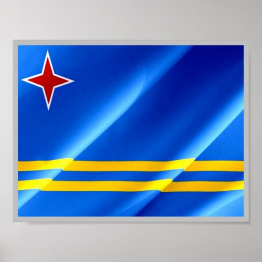 Poster Aruba - Drapeau - (Devant)