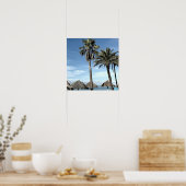 Poster Aruba Ocean Vue Palm Trees et Plage Palapa Huts (Cuisine)