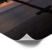 Poster Aruba, silhouette de palmier et palapa (Coin)