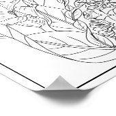 Poster Arum Lilies et Feuille Mandala Coloration adulte (Coin)