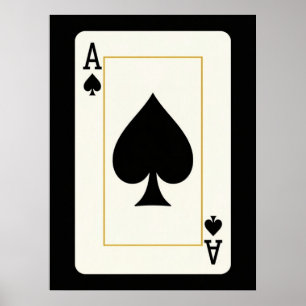 Poster AS DE PIQUE Or Noir Mode