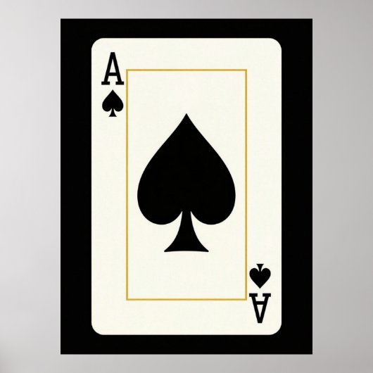 Poster AS DE PIQUE Or Noir Mode (Devant)