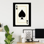 Poster AS DE PIQUE Or Noir Mode (Bureau à domicile)