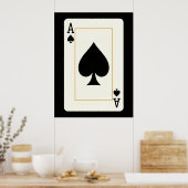 Poster AS DE PIQUE Or Noir Mode (Cuisine)