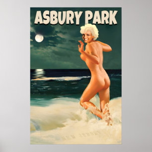 Poster Asbury Park New Jersey Shore Marilyn Monroe Lune