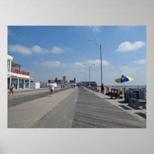 Poster Asbury Park NJ Boardwalk et magasins