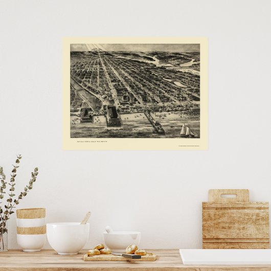 Poster Asbury Park, NJ Panoramic Map - 1910 (Cuisine)