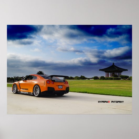 Poster "Ascend" Nissan GT-R R R35 Bursting Through (Devant)