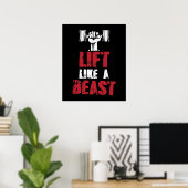 Poster Ascenseur comme une bête Exercice Gym Tee (Bureau à domicile)