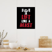 Poster Ascenseur comme une bête Exercice Gym Tee (Cuisine)