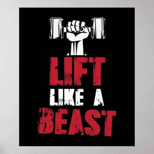 Poster Ascenseur comme une bête Exercice Gym Tee (Devant)