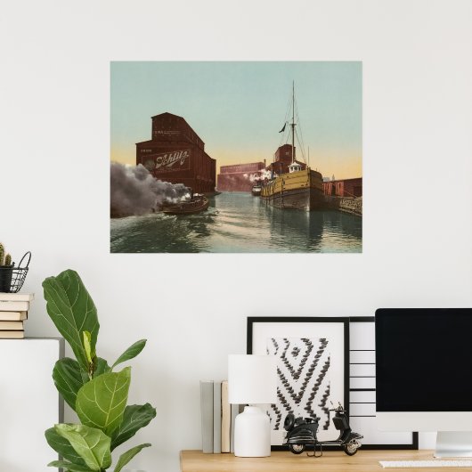 Poster Ascenseur du canal de Chicago, 1900 (Bureau à domicile)