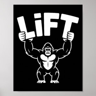 Poster Ascenseur Gorilla Word Art - Bodybuilding
