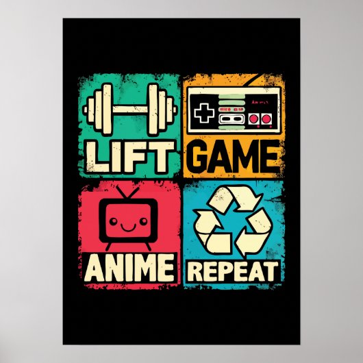 Poster Ascenseur, Jeu, Anime, Répéter (Devant)