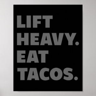Poster Ascenseur Lourd Manger Tacos Gym Entraînement Poid