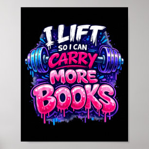 Poster Ascenseur peut transporter plus de livres drôle ci