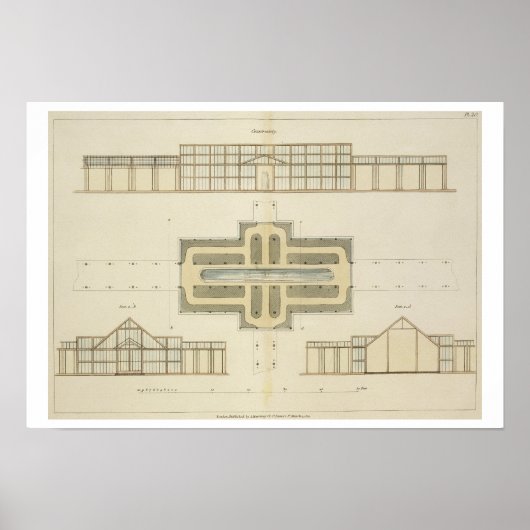 Poster Ascenseurs et plan de sol d'une serre, de ' (Devant)