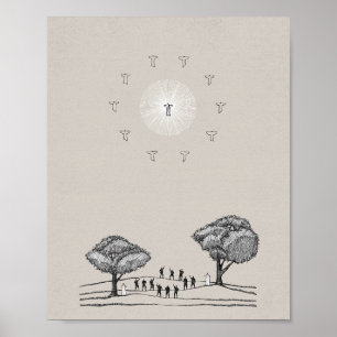 Poster Ascension de Jésus - Main droite de Dieu Bible Art