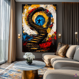 Poster Ascension de l'esprit - Expressionniste Surreal