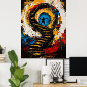 Poster Ascension de l'Esprit – Surréalisme expressionnist (Bureau à domicile)