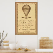 Poster Ascension de M. Lunardi ~ 1784 ~ Anglais Vintage (Cuisine)