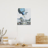 Poster Ascension des frères Montgolfier montgolfière mont (Cuisine)