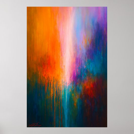 Poster Ascension Radieuse - Gouttes Abstraites (Devant)
