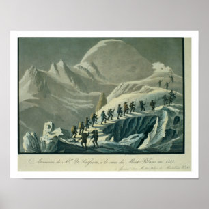 Poster Ascent of M. de Saussure to the Summmit of Mont B