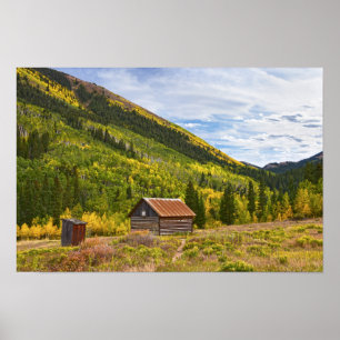 Poster Ashcroft, cabane de la ville fantôme du Colorado