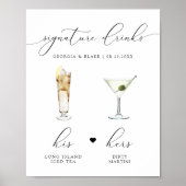 Poster ASHER Elegant Aquarelle Cocktail Signature Boisson (Devant)