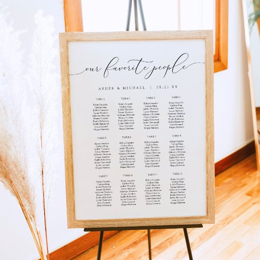 Poster ASHER Elegant Calligraphie Script Mariage Siège