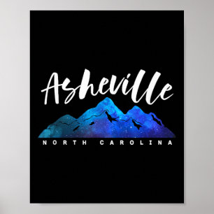 Poster Asheville Caroline du Nord Camping Randonnée Ski F