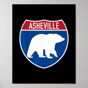 Poster Asheville Caroline du Nord Nc Autoroute Interstate