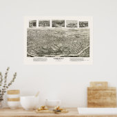 Poster Asheville, NC Carte panoramique - 1912 (Cuisine)