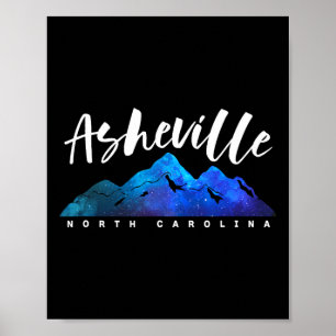 Poster Asheville North Carolina Camping Randonnée Skiing 