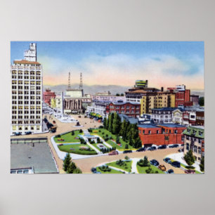 Poster Asheville North Carolina City Plaza