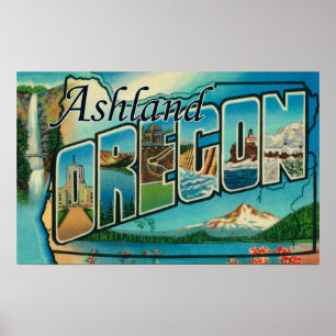 Poster Ashland, Orégon - grandes scènes de lettre