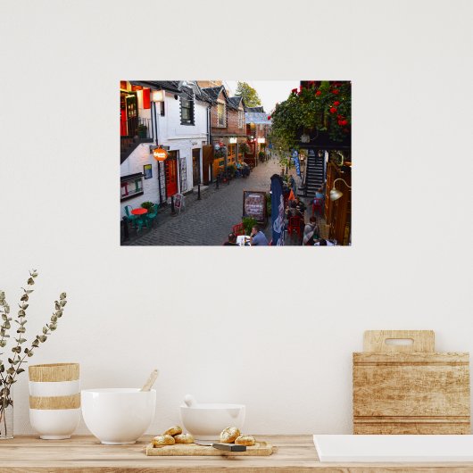 Poster Ashton Lane, Glasgow, Écosse. (Cuisine)