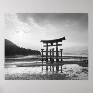 Poster Asia, Japan, Myajima. Torri Gate