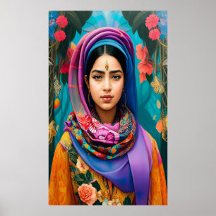 Poster Asian princess with hijab