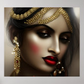 Poster Asiatique Indienne Red Lips or glamour (Devant)
