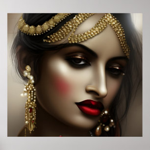 Poster Asiatique Indienne Red Lips or glamour
