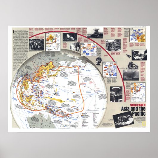 Poster " Asie : 1937/45 - Carte d'histoire de la guerre d (Devant)