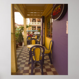Poster Asie, Cambodge, Siem Reap, café.