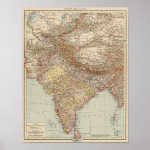 Poster Asie centrale, Inde