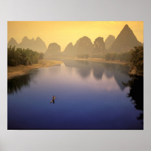 Poster Asie, Chine, province de Guangxi, Yangshuo. Seul